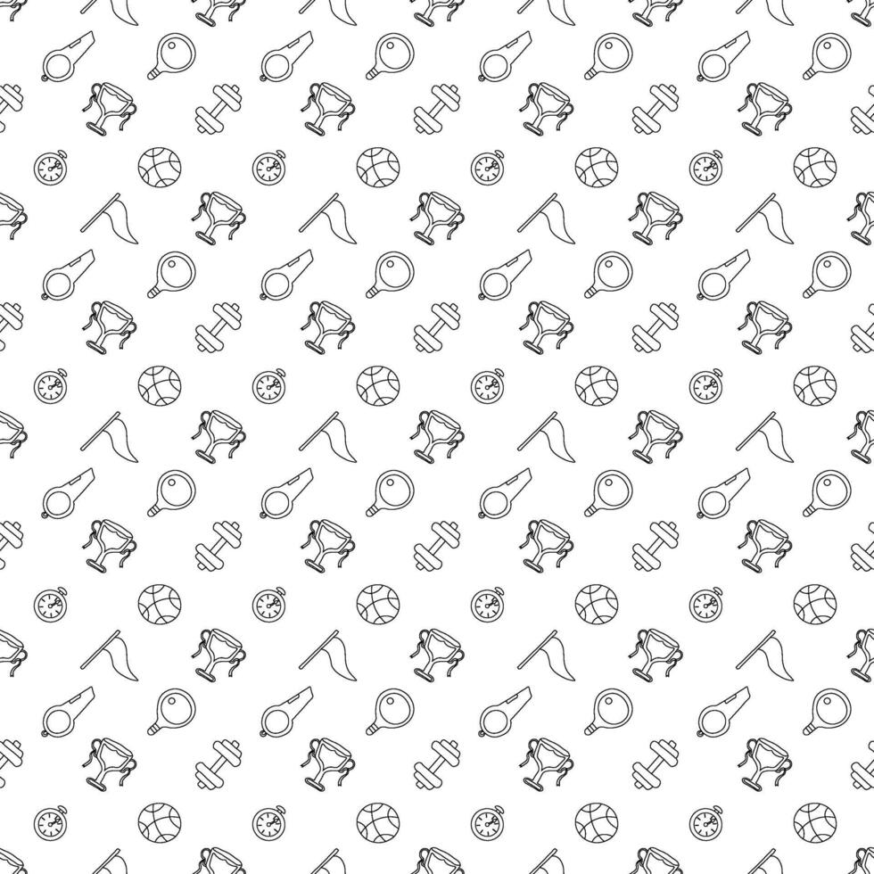 Seamless sport pattern. Background with sports icons vector