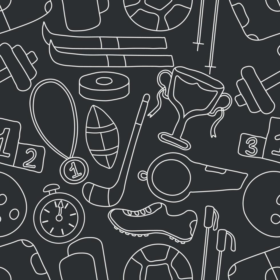 Seamless sport pattern. Background with sports icons vector