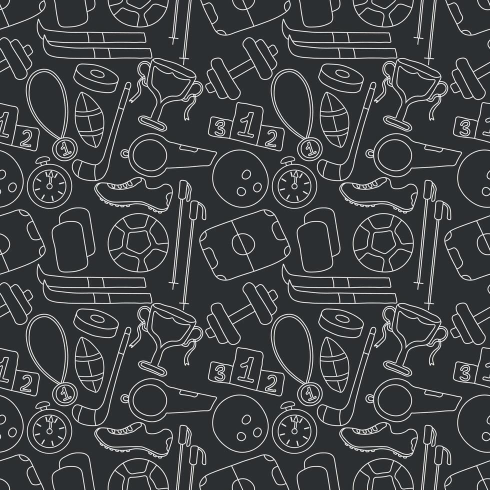 Seamless sport pattern. Background with sports icons vector
