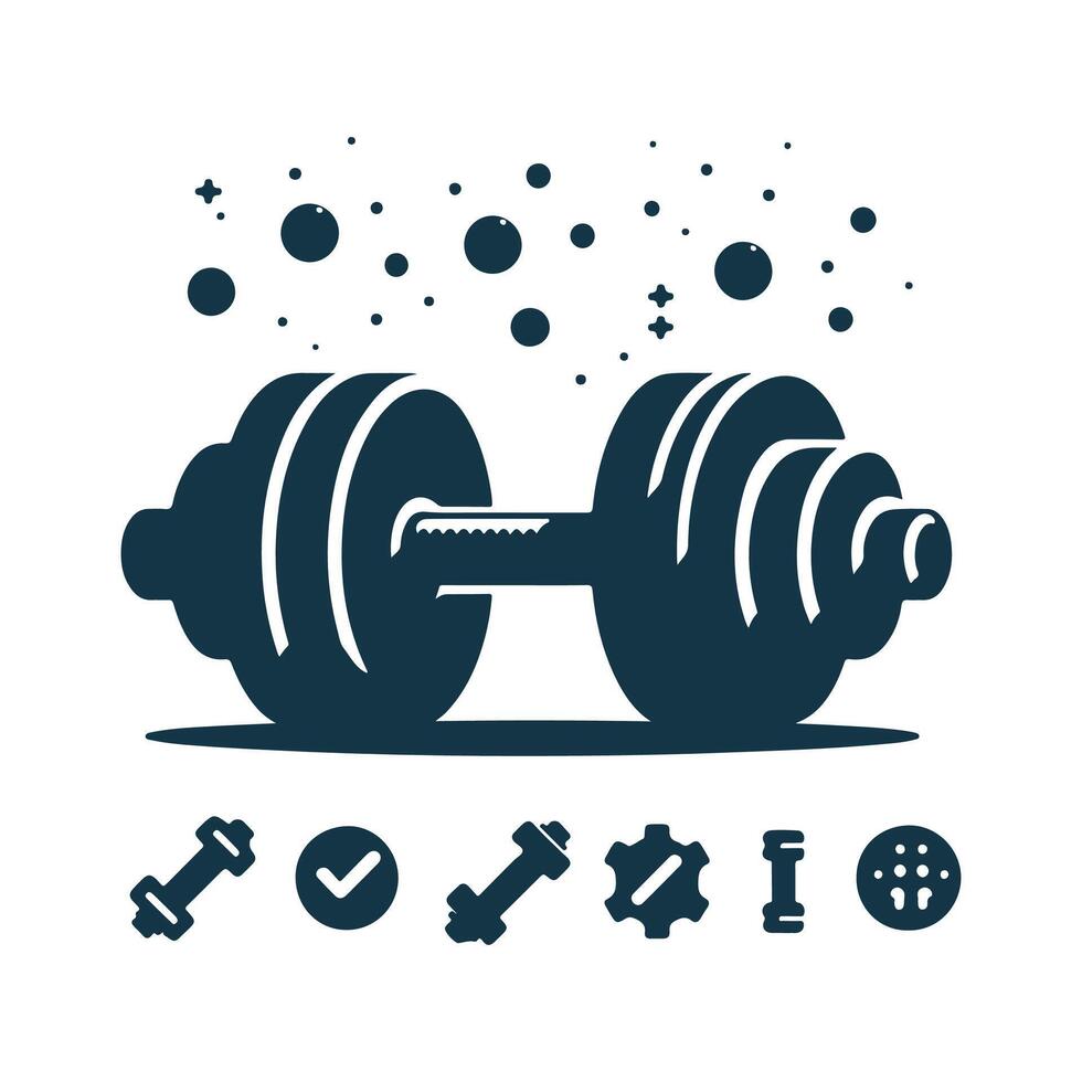 Gym and fitness silhouette design illustration template vector