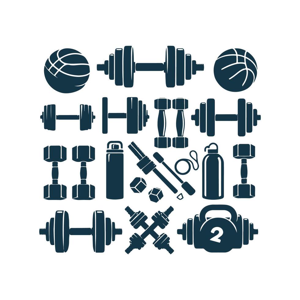 Gym and fitness silhouette design illustration template vector