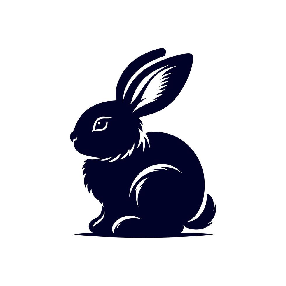 rabbit black silhouette icon design illustration template vector