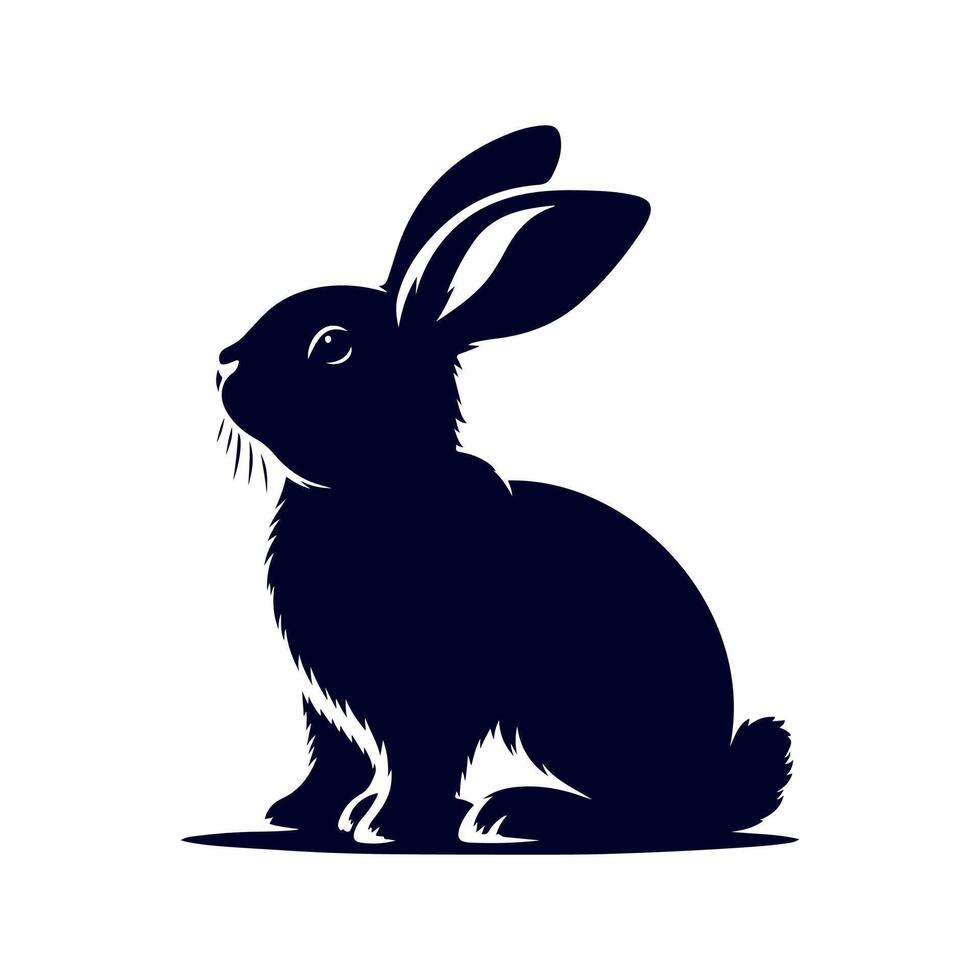 rabbit black silhouette icon design illustration template vector