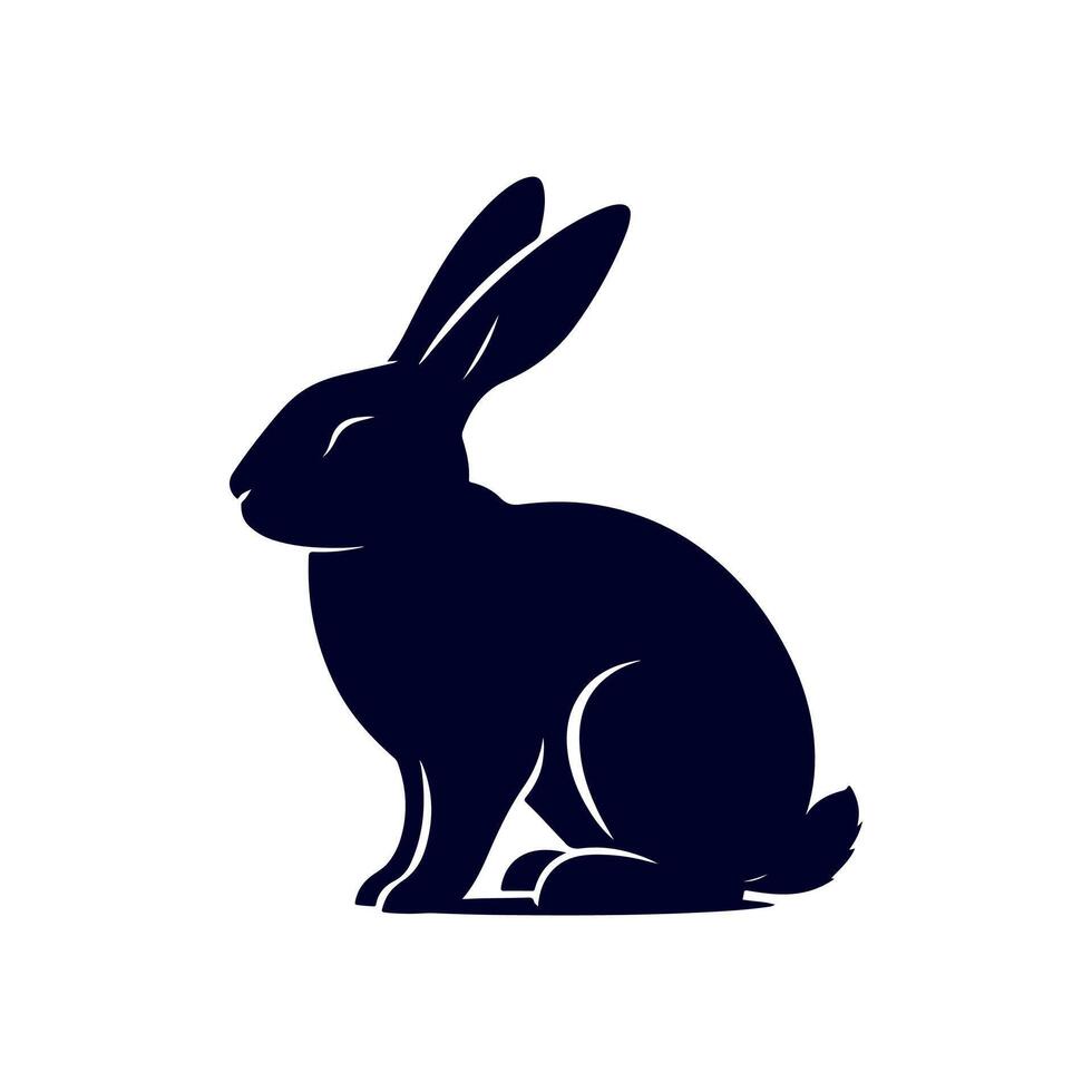 rabbit black silhouette icon design illustration template vector