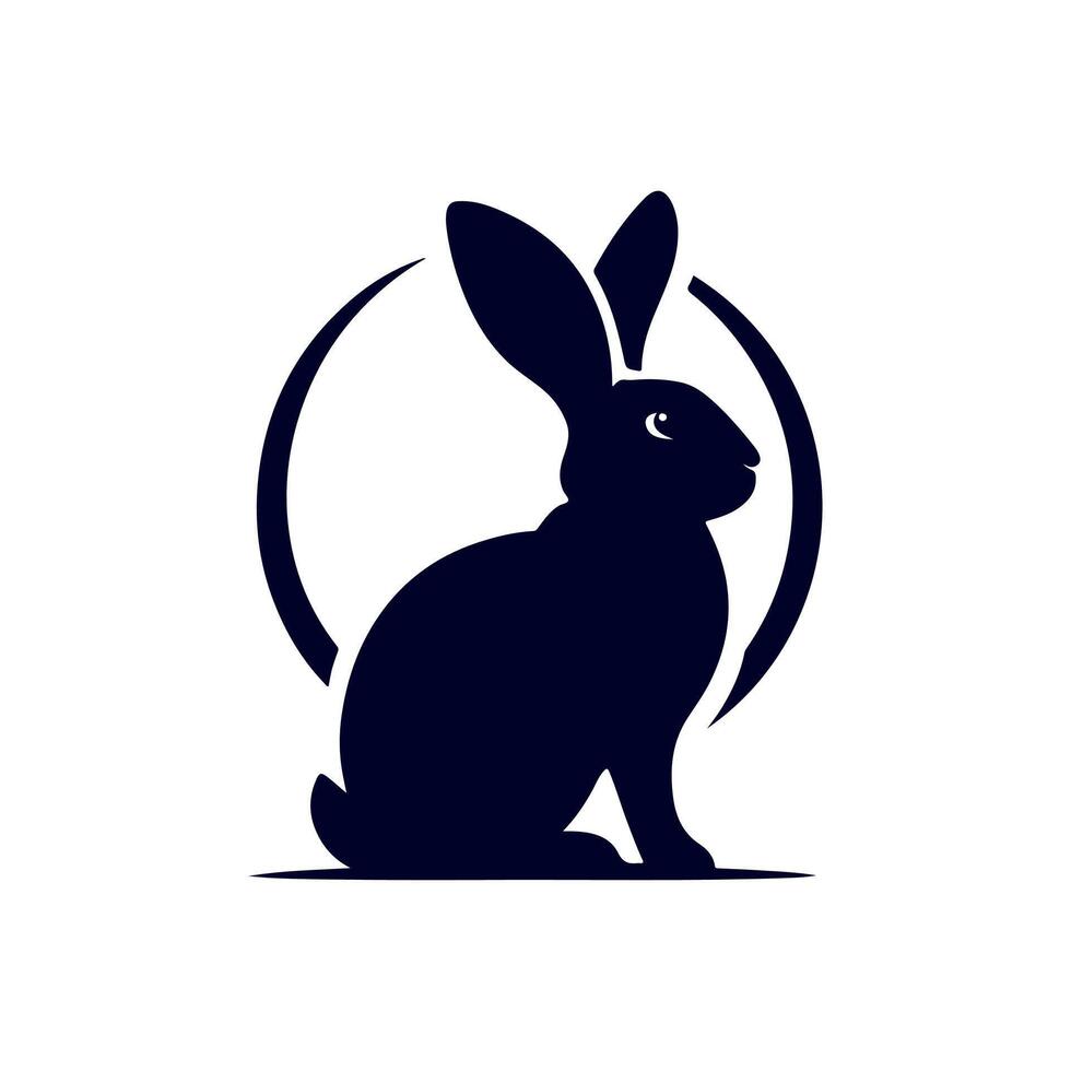rabbit black silhouette icon design illustration template vector