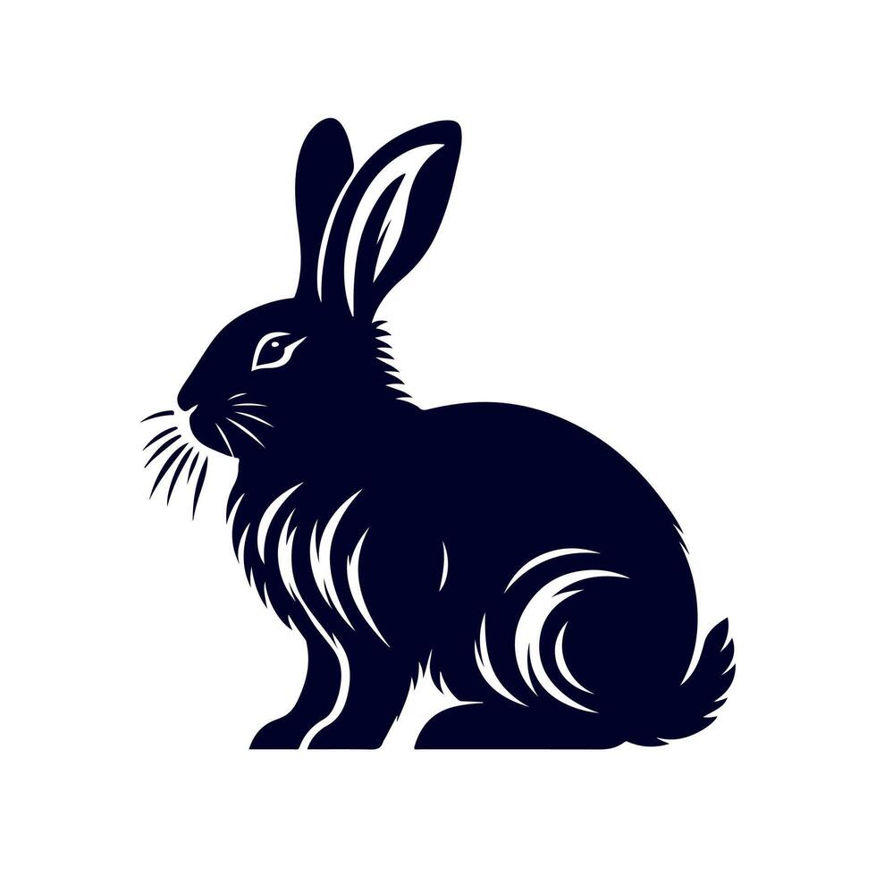 rabbit black silhouette icon design illustration template vector