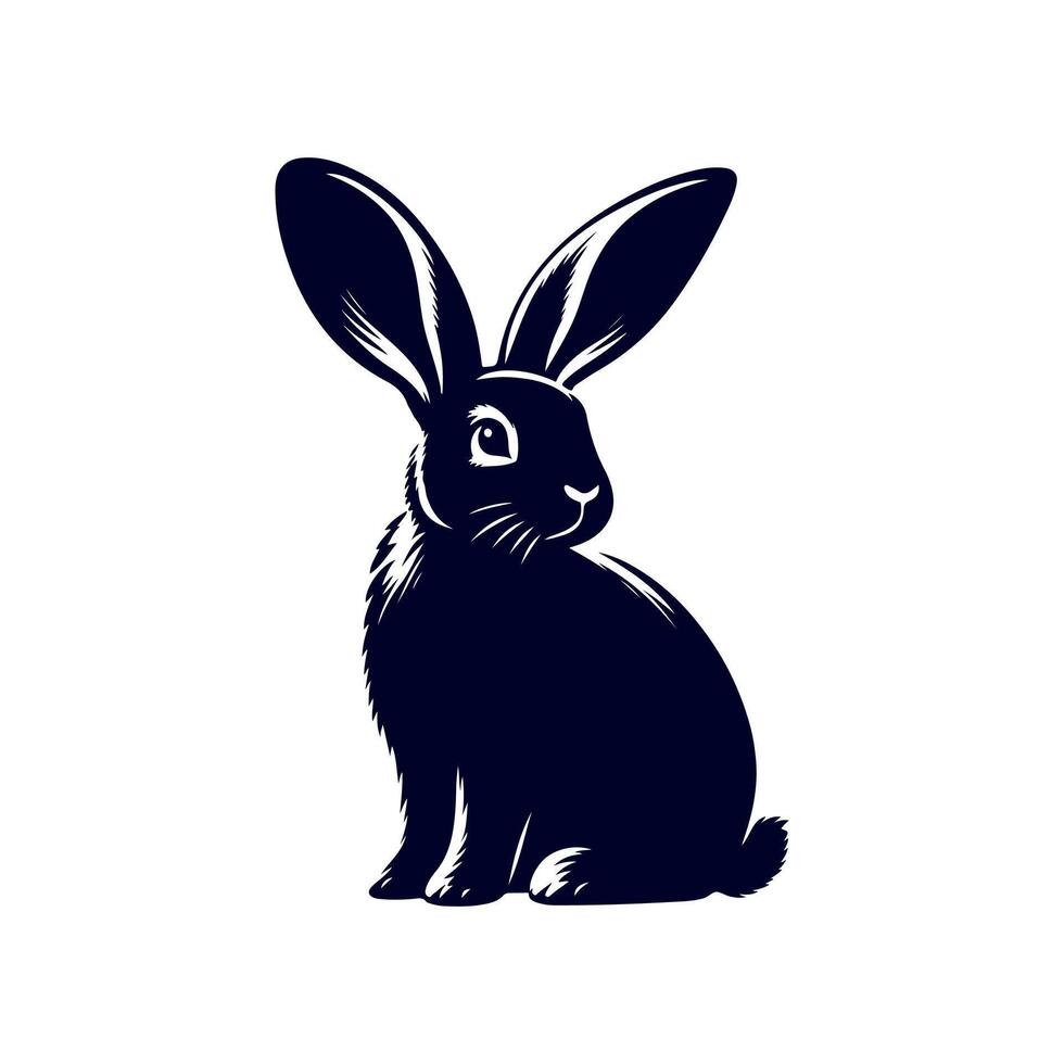 rabbit black silhouette icon design illustration template vector