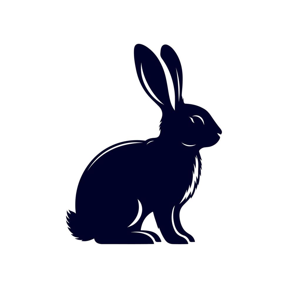 rabbit black silhouette icon design illustration template vector