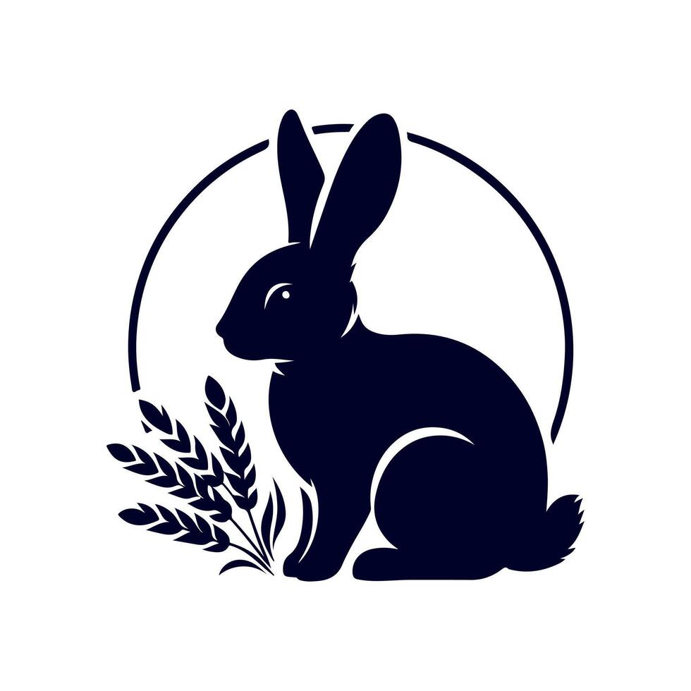 rabbit black silhouette icon design illustration template vector