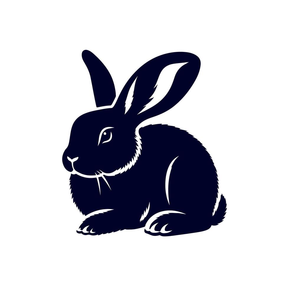 rabbit black silhouette icon design illustration template vector