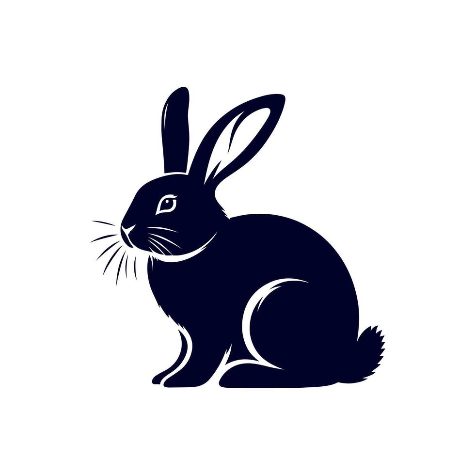 rabbit black silhouette icon design illustration template vector
