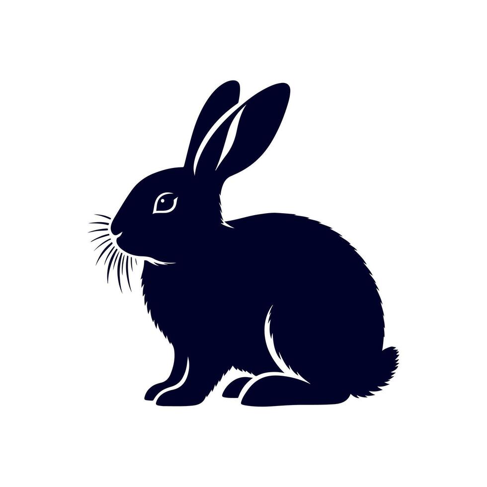 rabbit black silhouette icon design illustration template vector