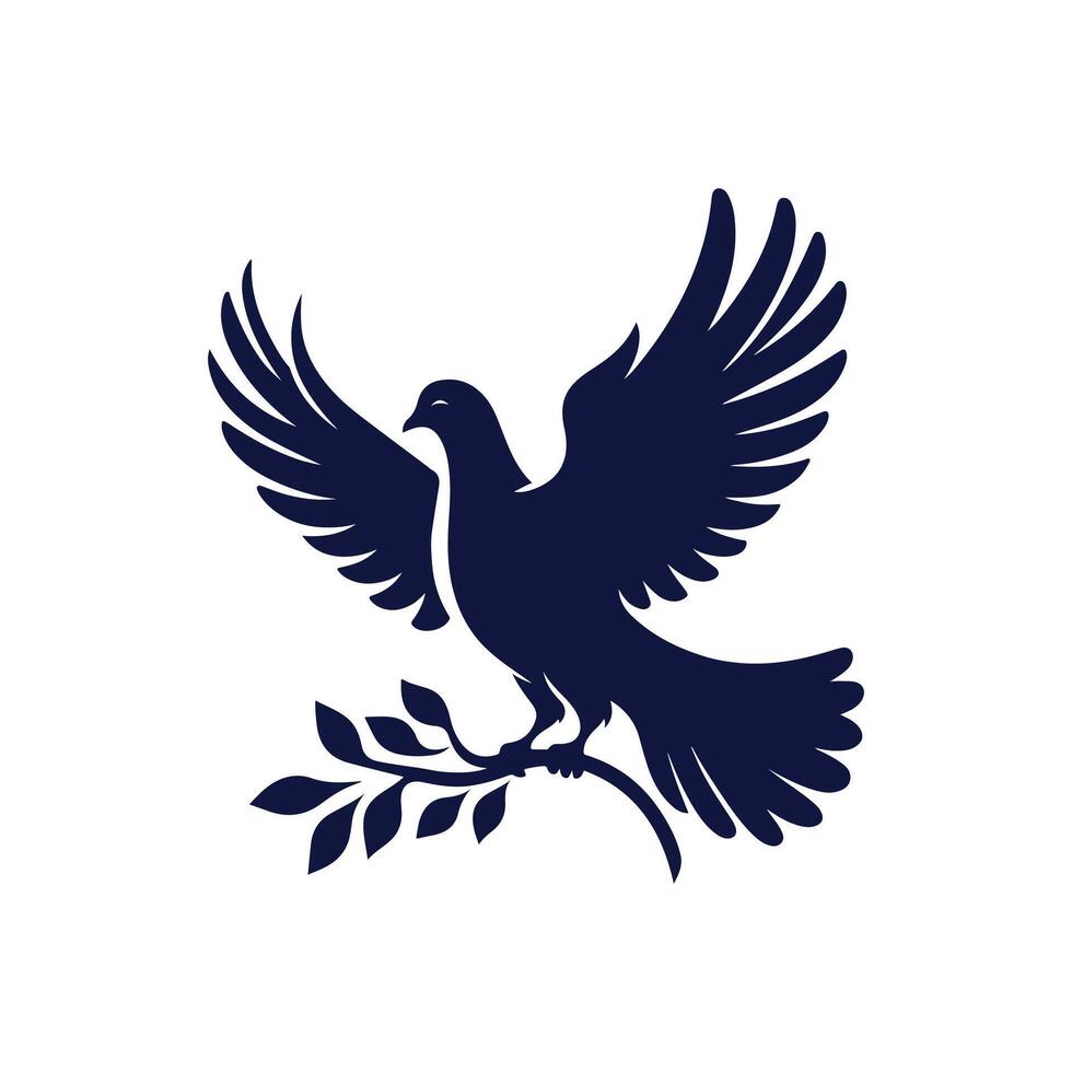 a pigeon logo with wings spread out vector