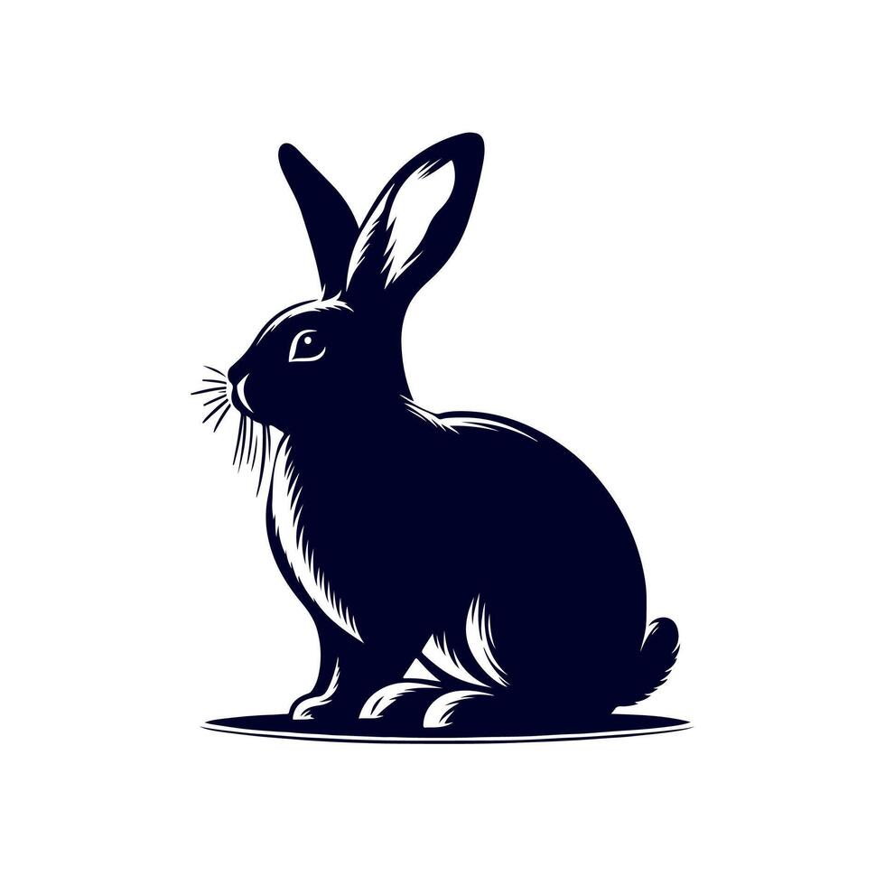 rabbit black silhouette icon design illustration template vector
