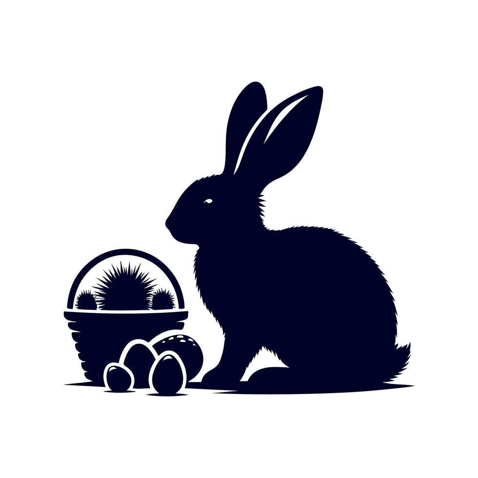 rabbit black silhouette icon design illustration template vector