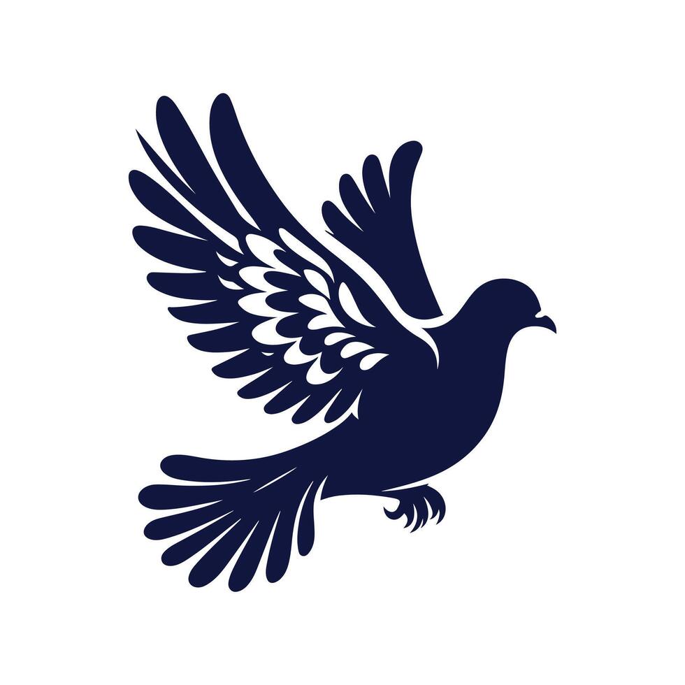 a pigeon logo with wings spread out vector