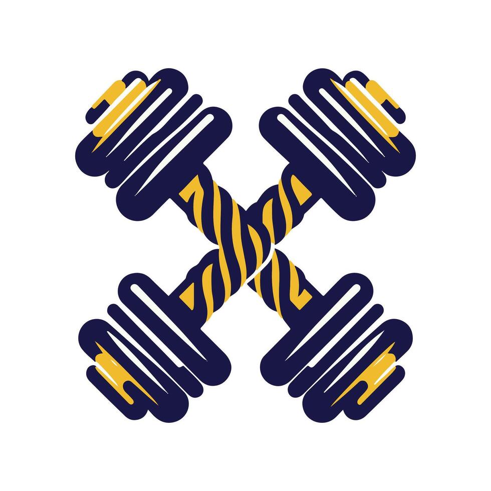 retro style icon of dumbbells on a background vector