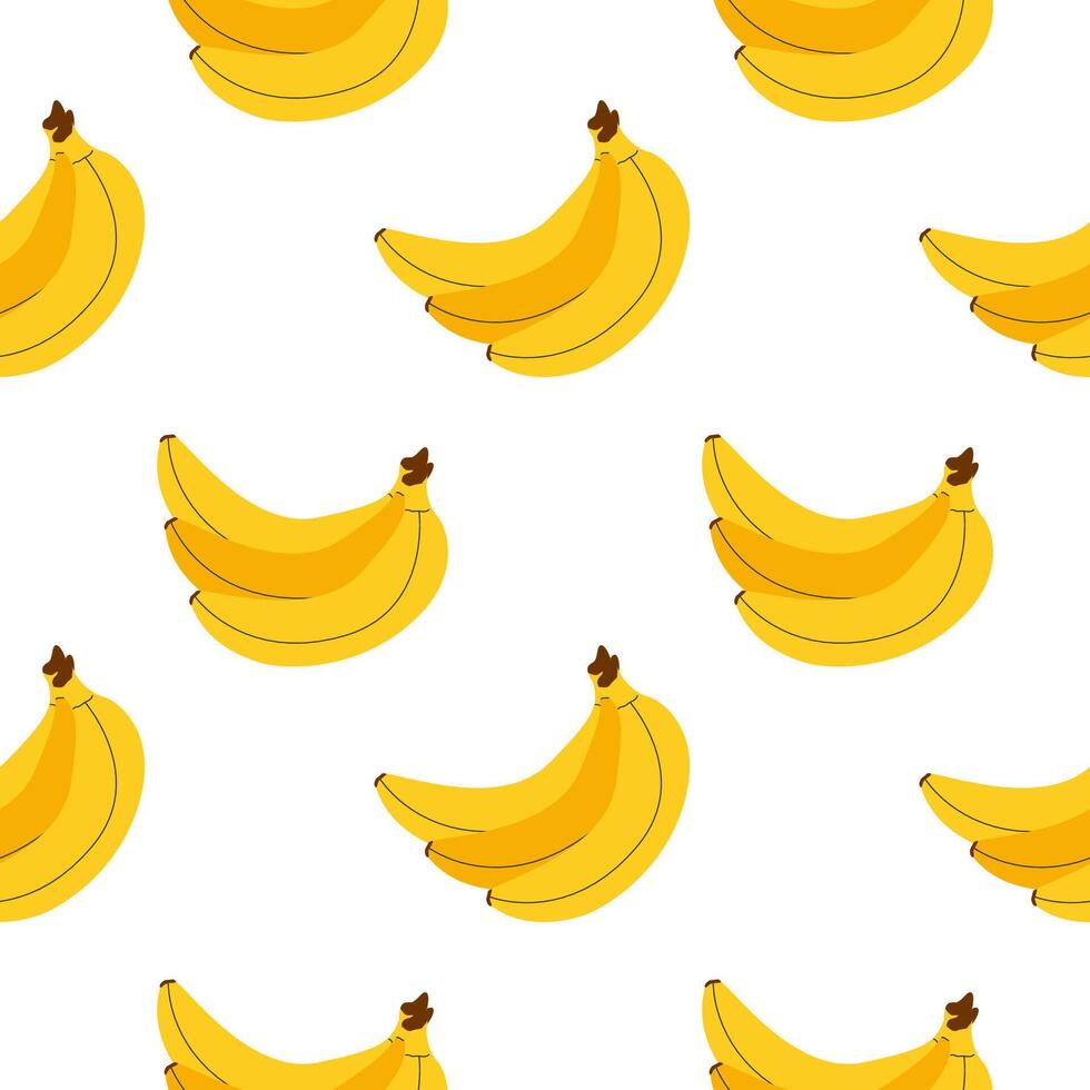 Seamless pattern with bananas bunches. Wrapping paper, gift card, packaging, textile vector