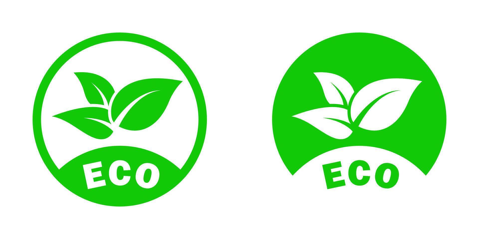 illustration of eco leaf icons in green, suitable for environmental and organic designs. vector