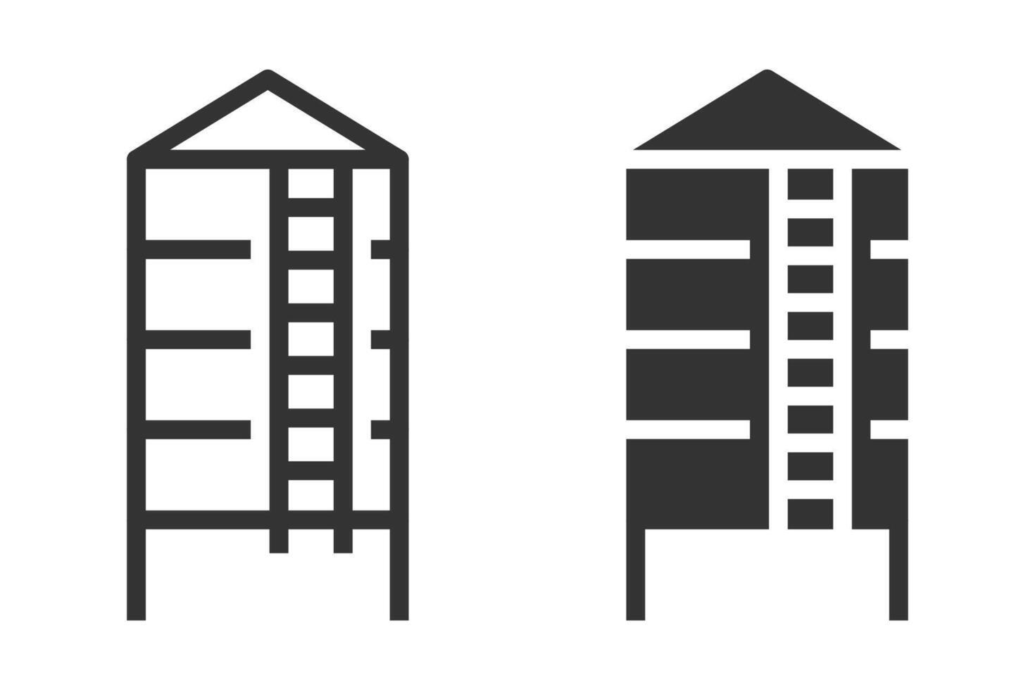 illustration of silo building, suitable for agricultural and industrial designs. Granary icon. vector