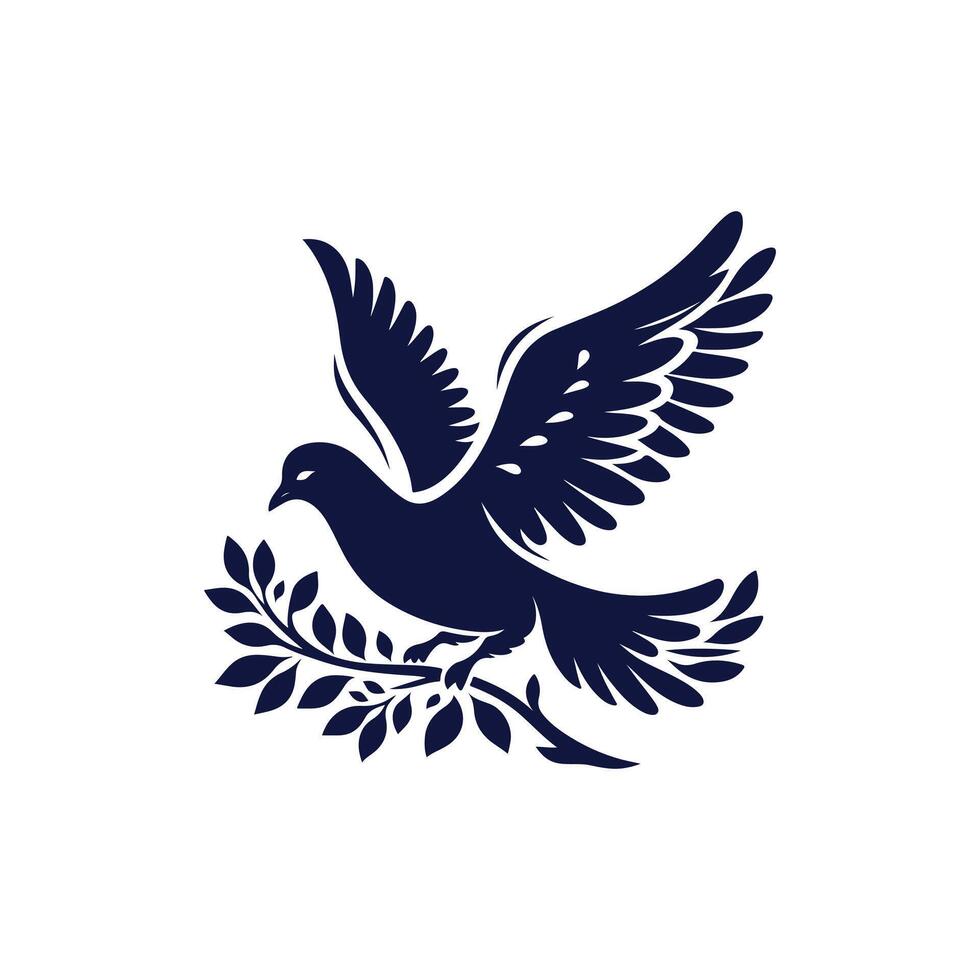 a pigeon logo with wings spread out vector