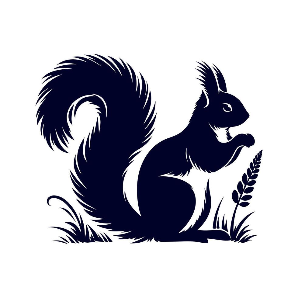 squirrel silhouette icon design illustration template vector