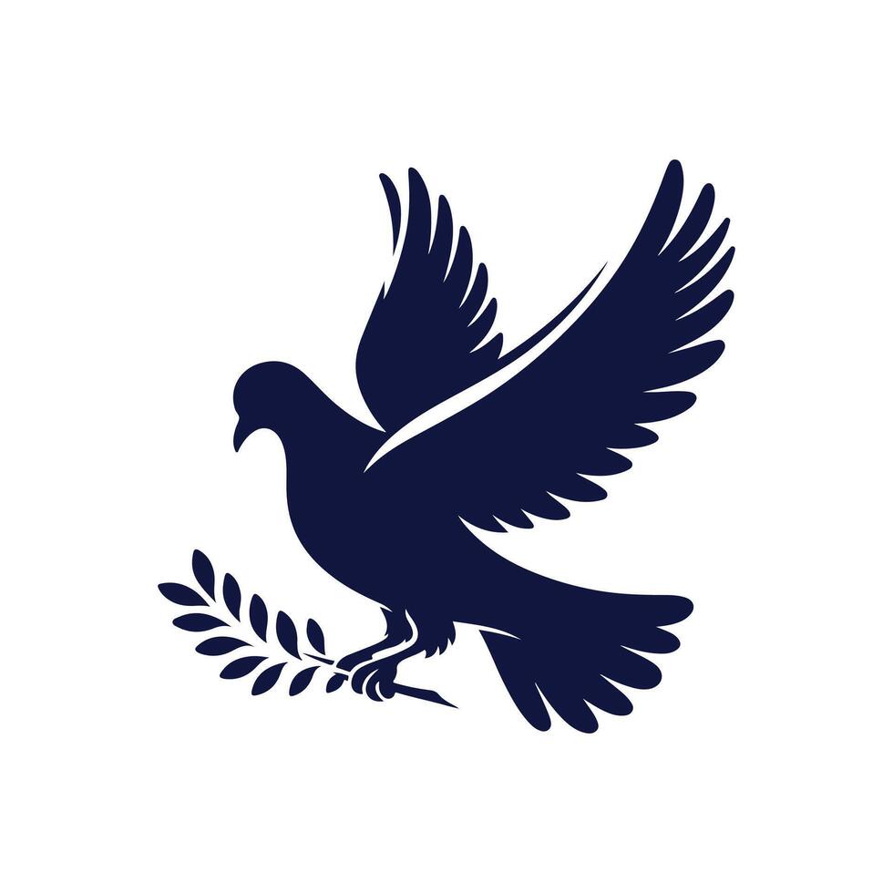 a pigeon logo with wings spread out vector