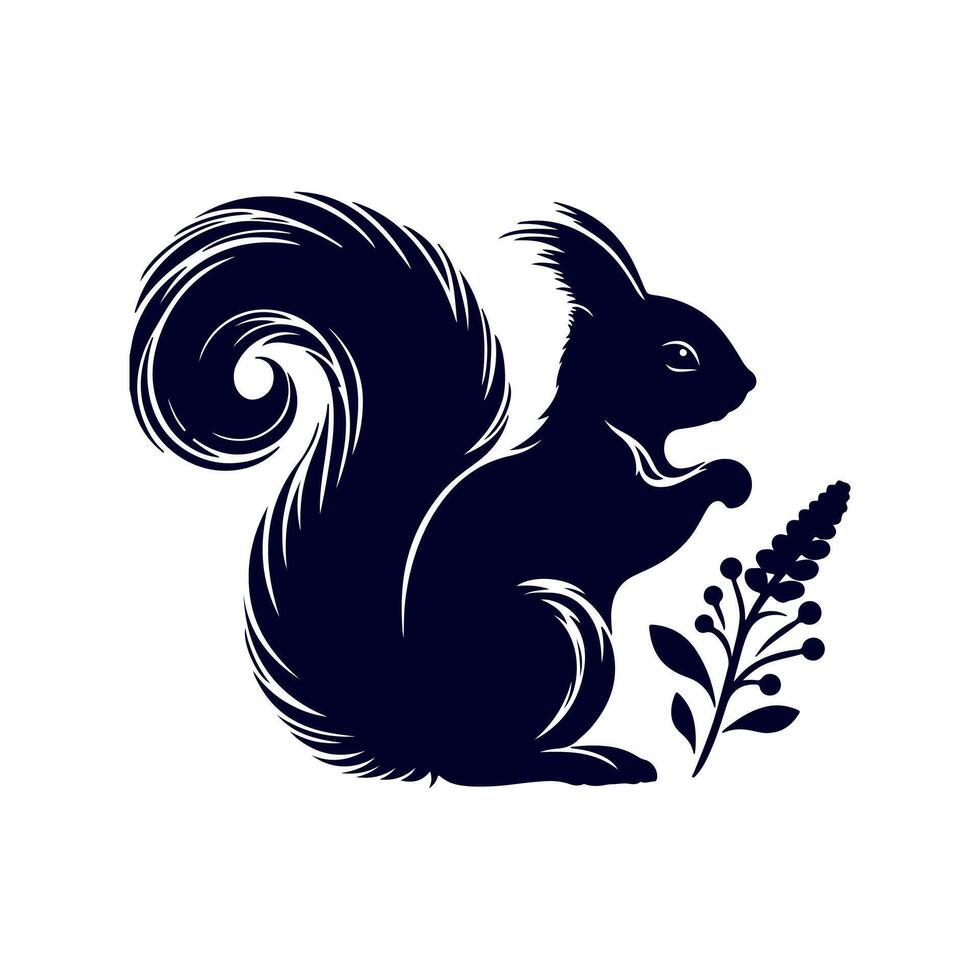 squirrel silhouette icon design illustration template vector