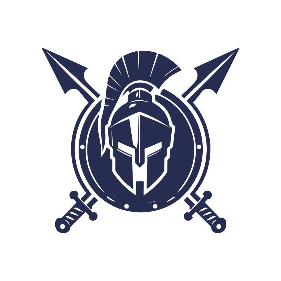 the spartan helmet logo vector