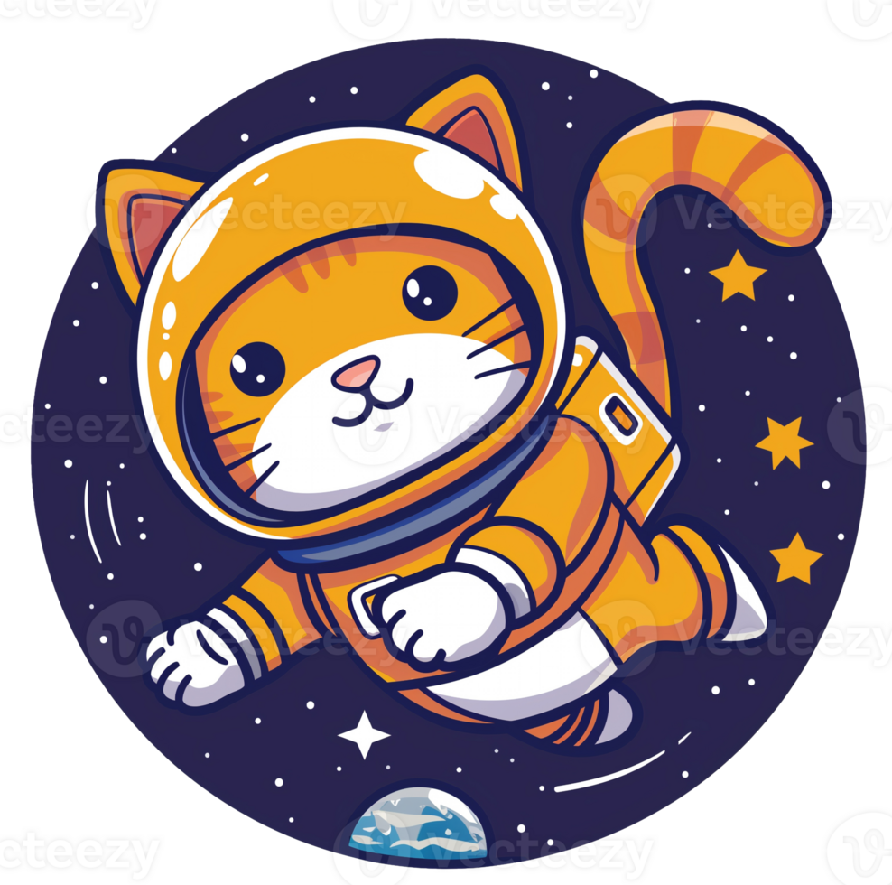 Cat astronaut on a background of space png