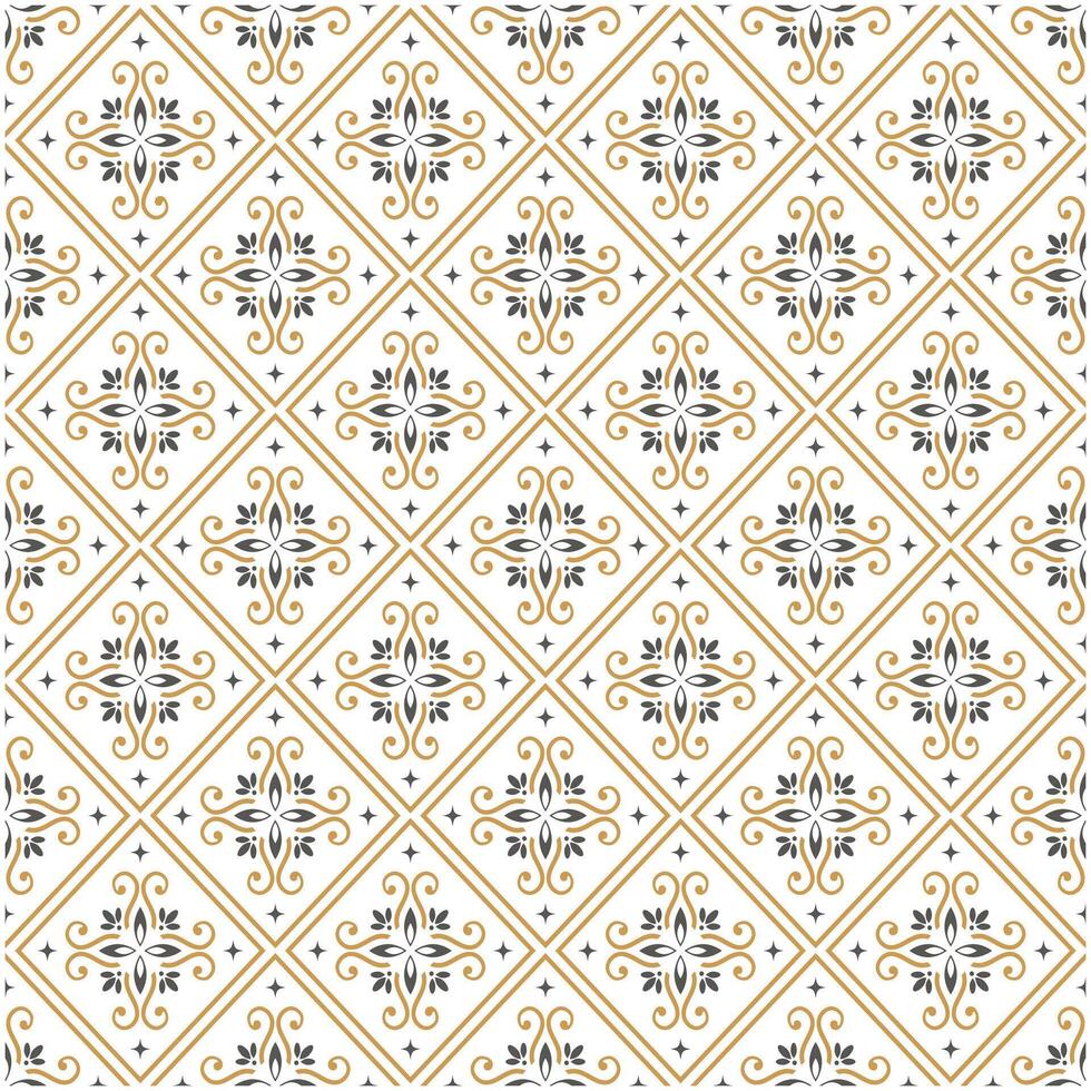 Flower tile sealess pattern vintage style vector