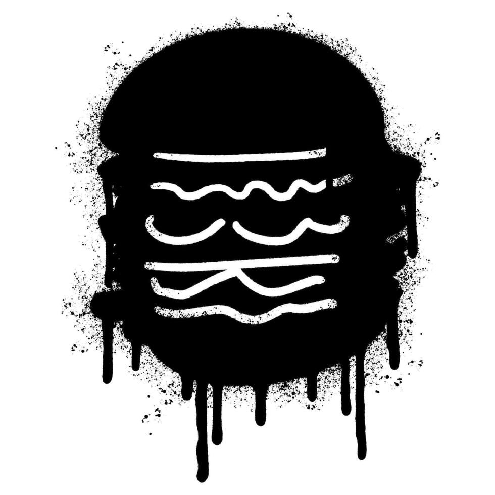 Spray Painted Graffiti burger hamburger icon isolated on white background. vector