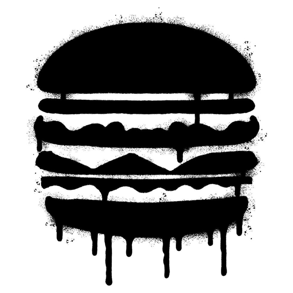 Spray Painted Graffiti burger hamburger icon isolated on white background. vector
