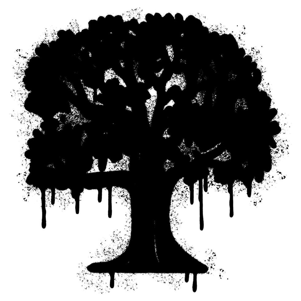 Spray Painted Graffiti tree icon Sprayed isolated with a white background. vector