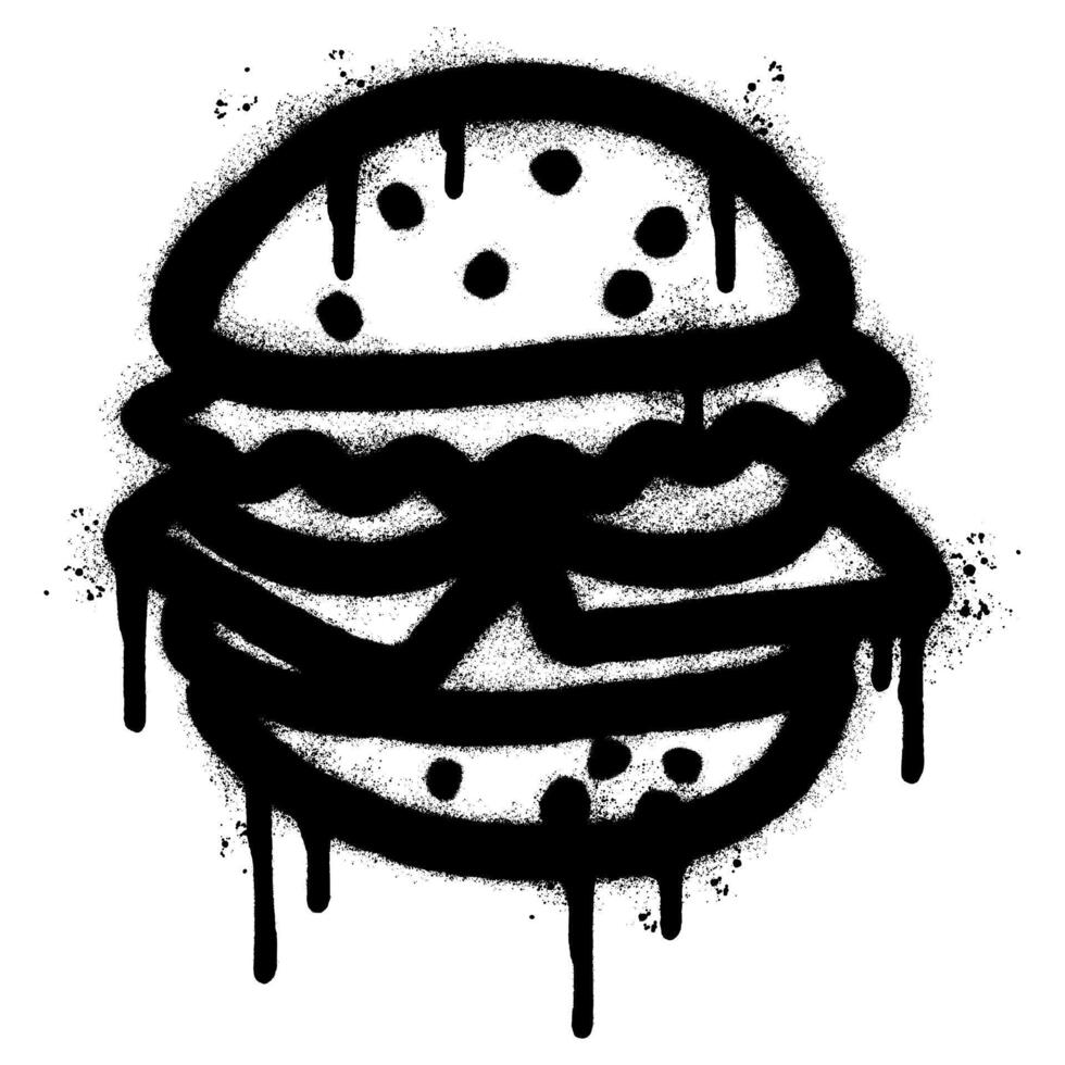 Spray Painted Graffiti burger hamburger icon isolated on white background. vector