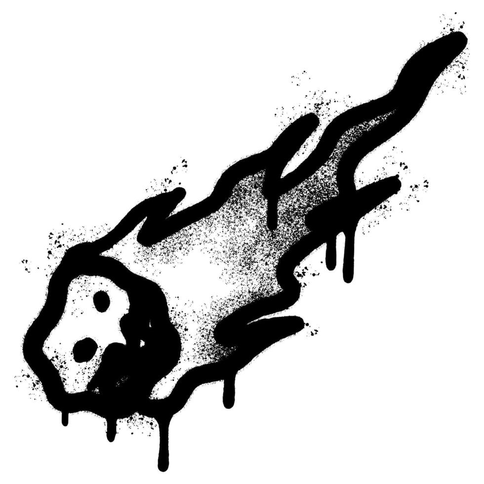 Spray Painted Graffiti meteor icon isolated on white background. vector