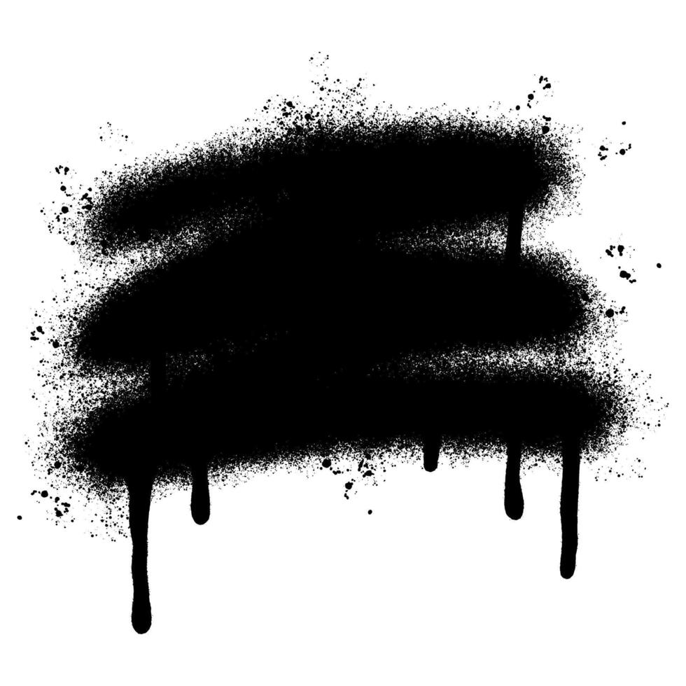 graffiti Spray painted lines Black ink splatters isolated on white background. vector