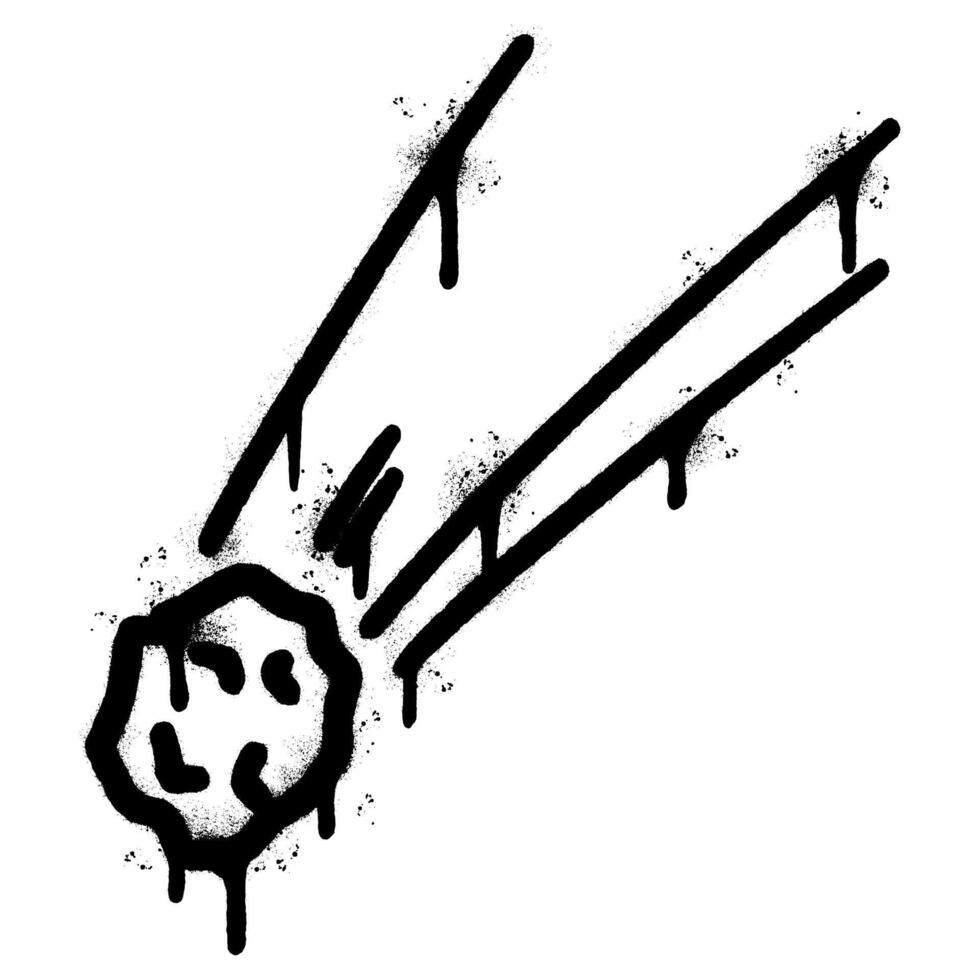 Spray Painted Graffiti meteor icon isolated on white background. vector