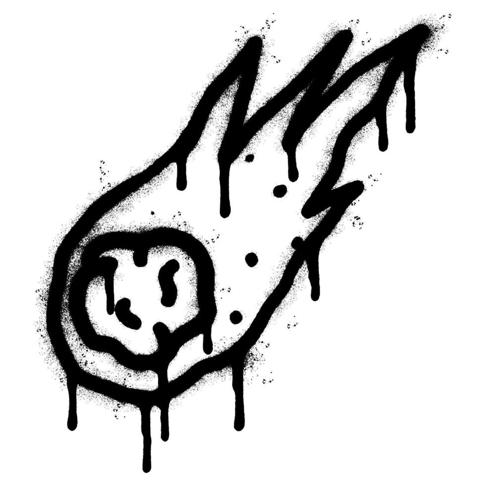 Spray Painted Graffiti meteor icon isolated on white background. vector