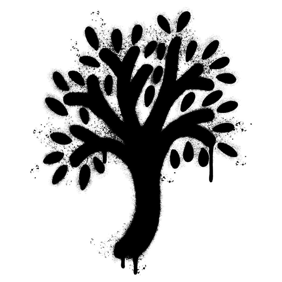 Spray Painted Graffiti tree icon Sprayed isolated with a white background. vector
