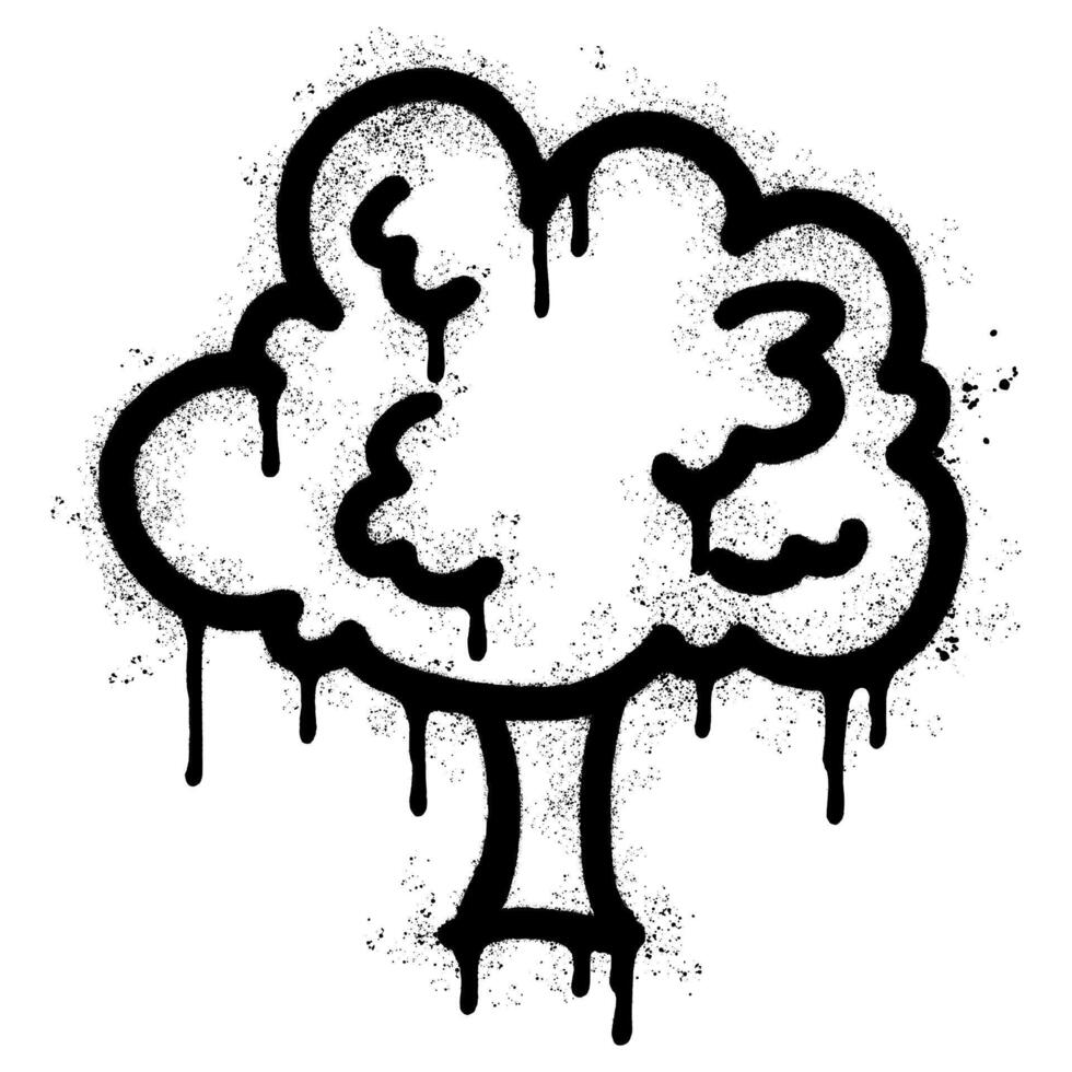 Spray Painted Graffiti tree icon Sprayed isolated with a white background. vector