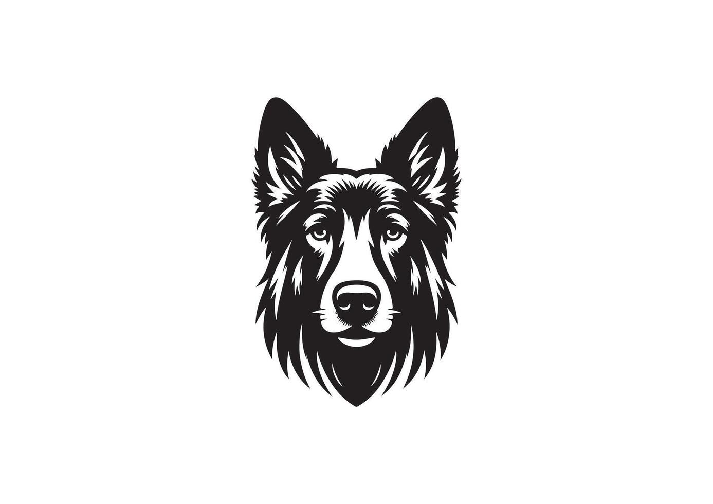 Dog face silhouette image vector