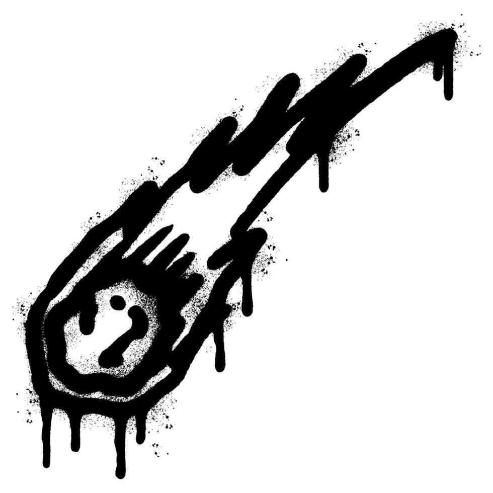 Spray Painted Graffiti meteor icon isolated on white background. vector