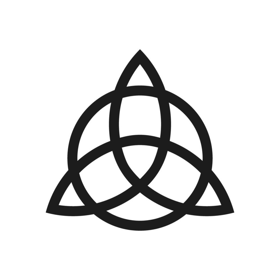 Trinity Knot Silhouette Symbol Triquetra Celtic Icon Illustration vector