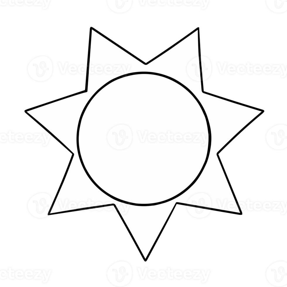 sheriff badge icon in cartoon style isolated png