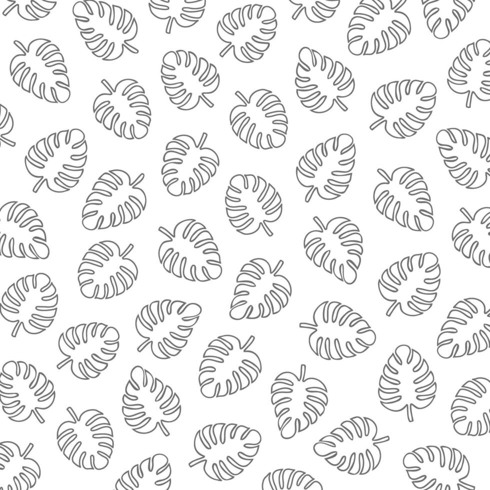 Tropical Leaf Linear Style Pattern Background Illustration vector