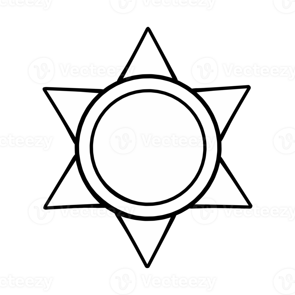 sheriff badge icon in cartoon style isolated png