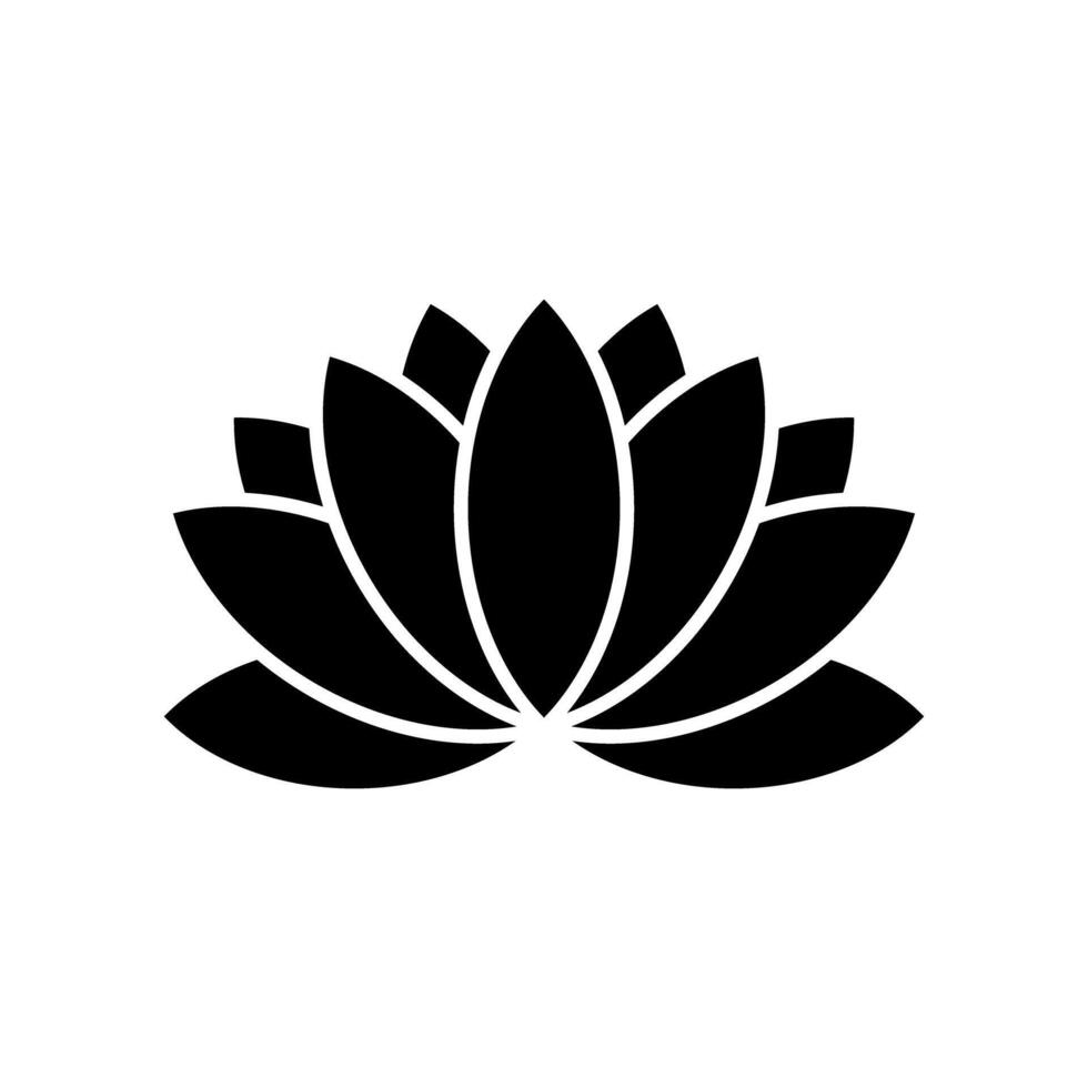 Lotus Flower Decorative Silhouette Icon Illustration vector