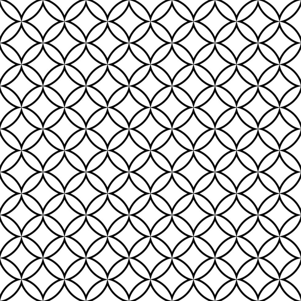 Decorative Seamless Pattern Black Outline Background Illustration vector