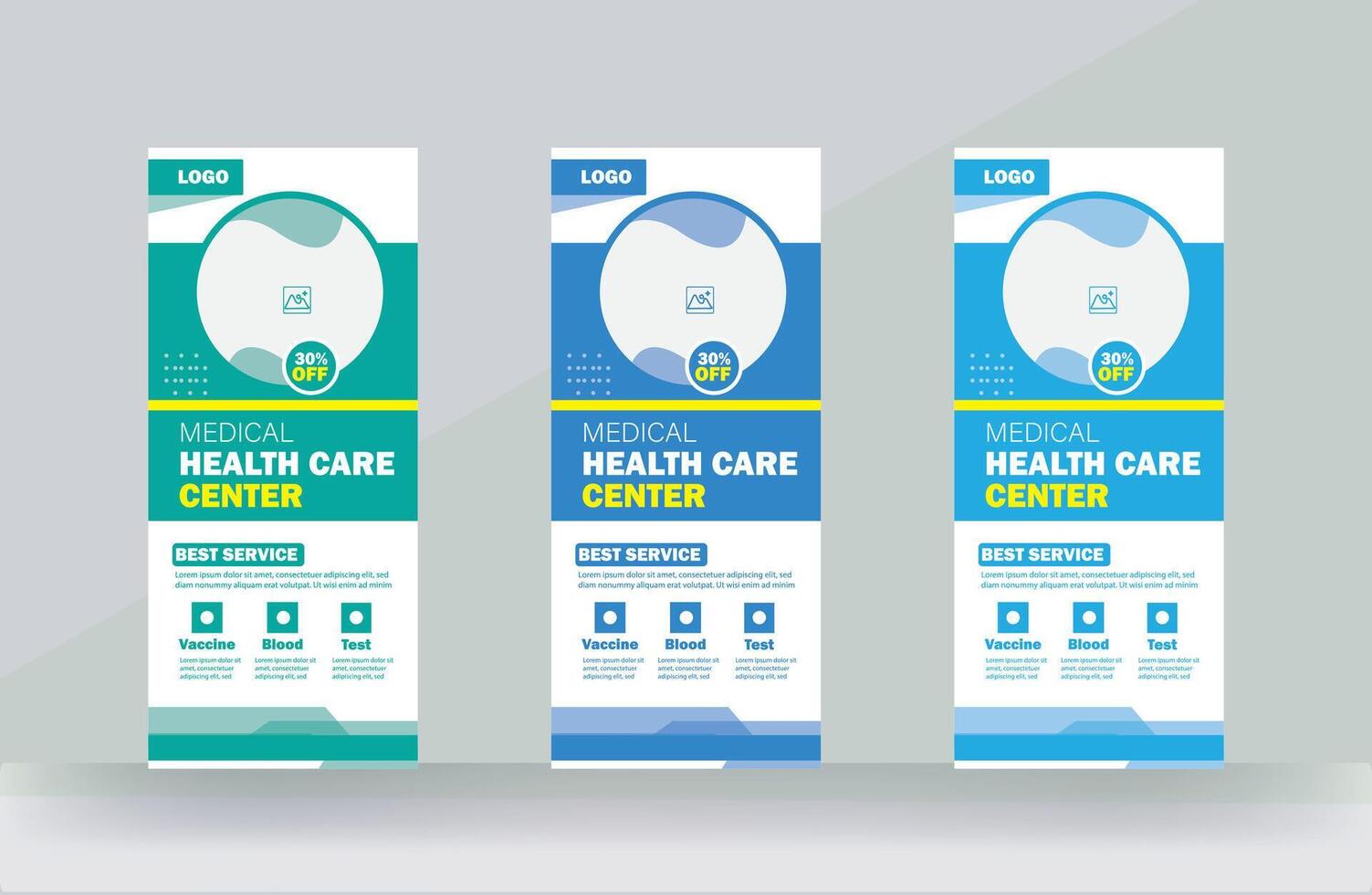 medical service roll up banner or rack card design service presentations meeting design template vector